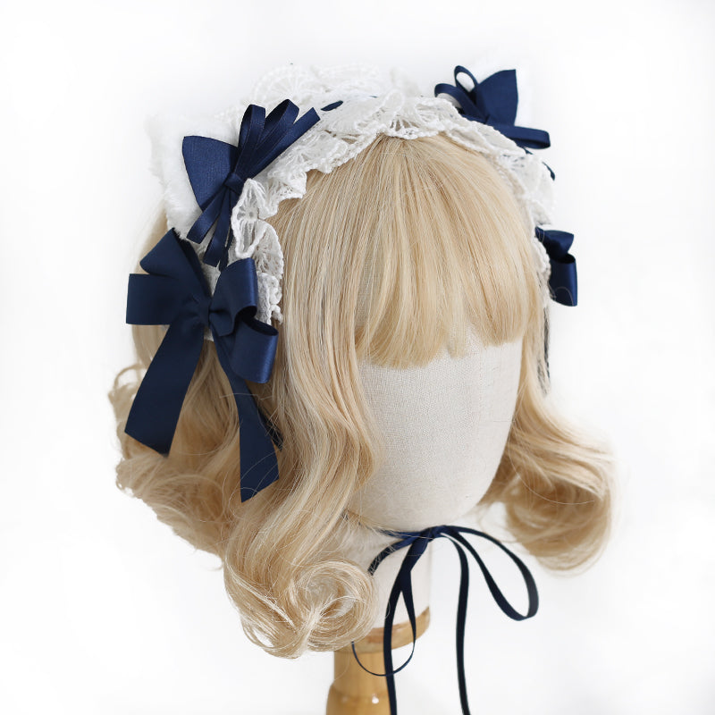 Xiaogui - Sweet Lolita Cat Ear Bow Headband - Headwear