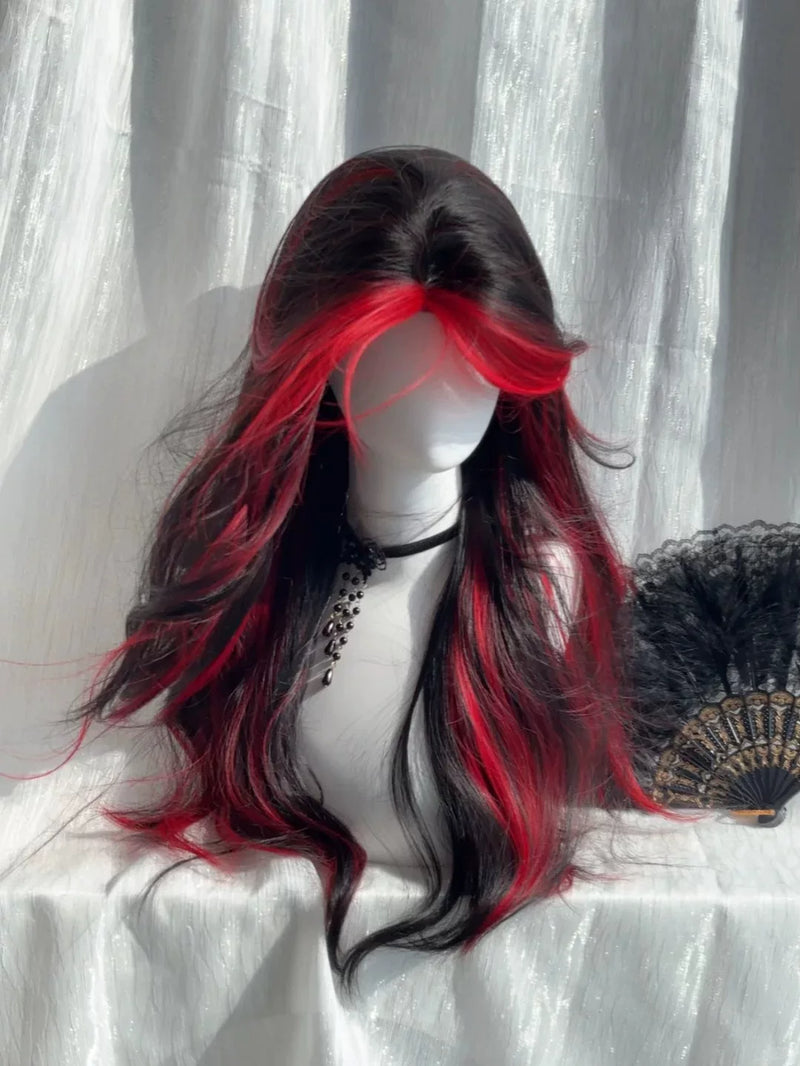 Kunkun Fish black and red highlighted wavy wig - view 6