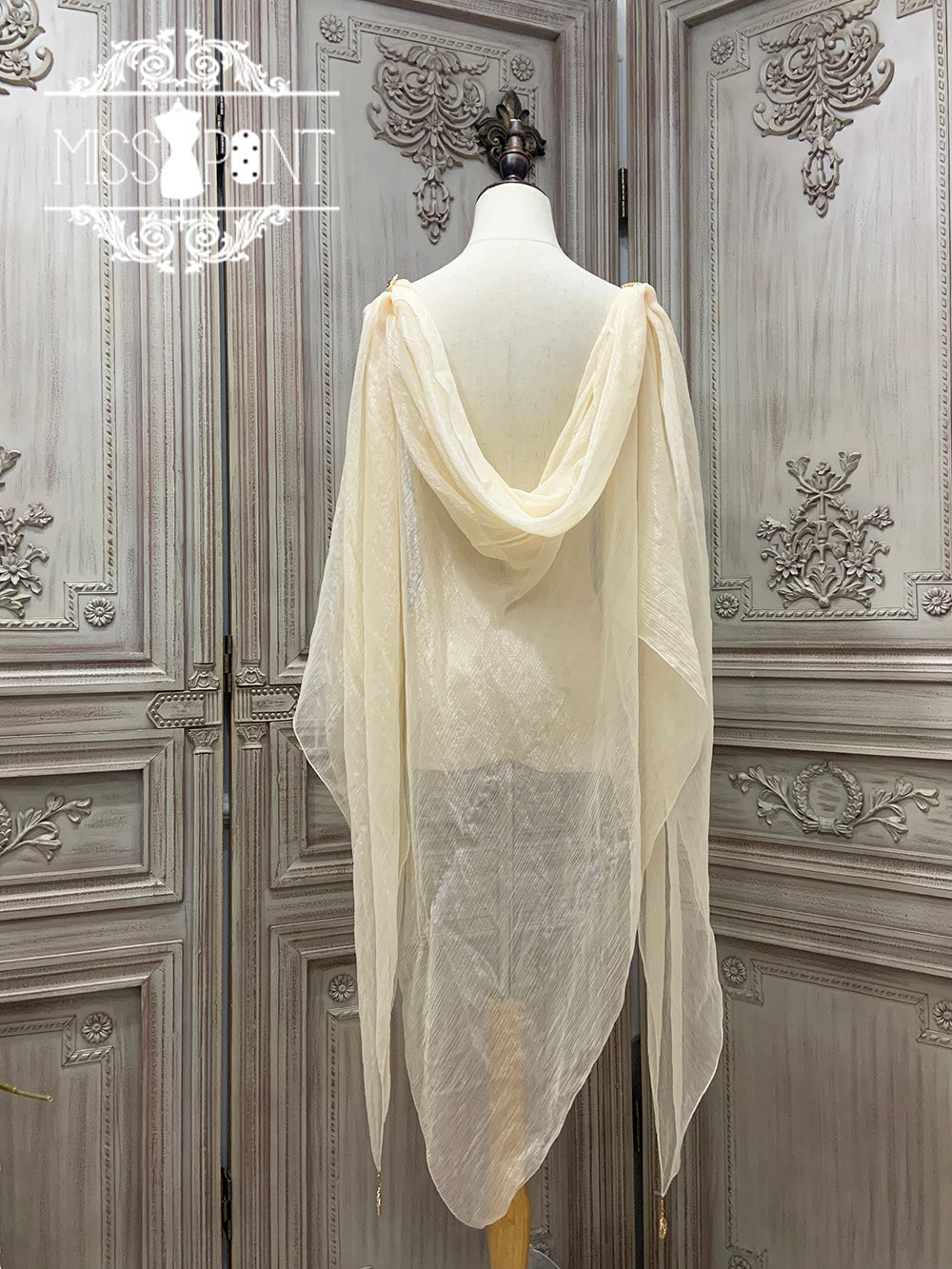 Dusk Bester - Egyptian Lolita Brooch Waistband Shawl ivory large shawl