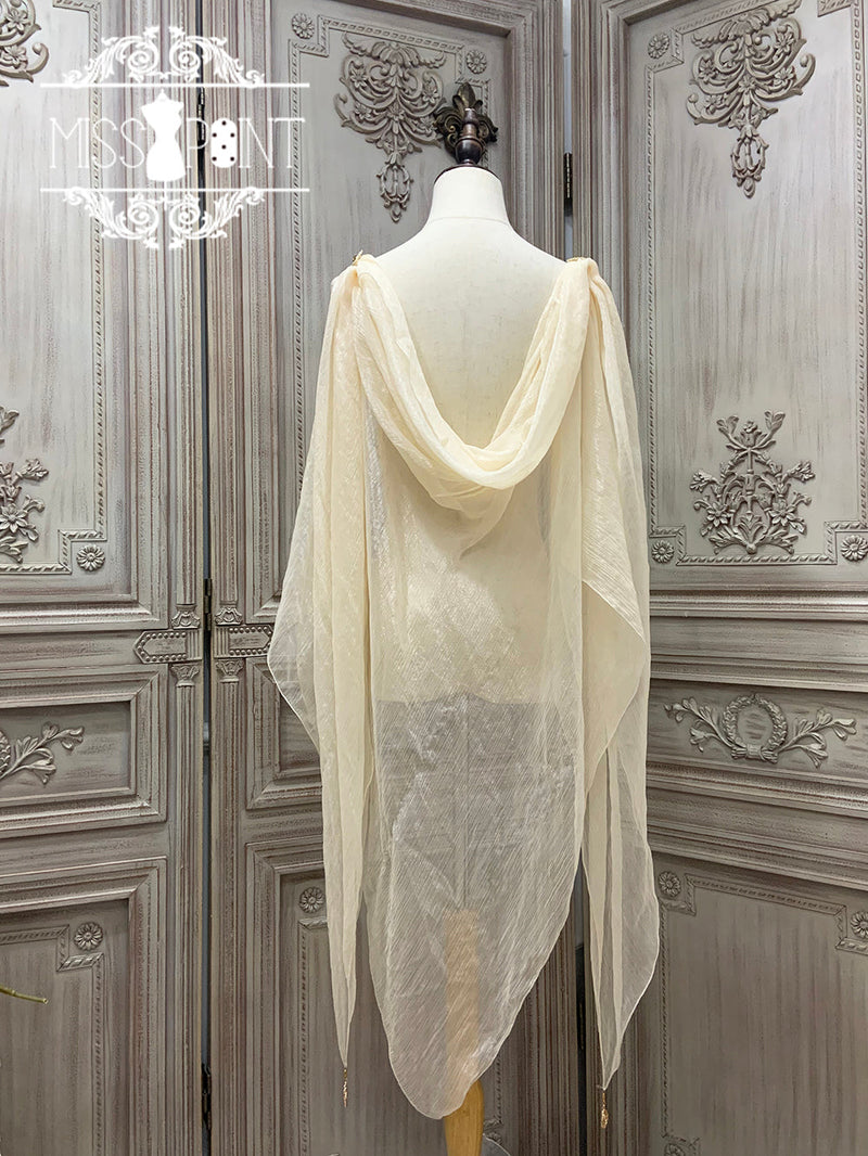 Dusk Bester - Egyptian Lolita Brooch Waistband Shawl ivory large shawl