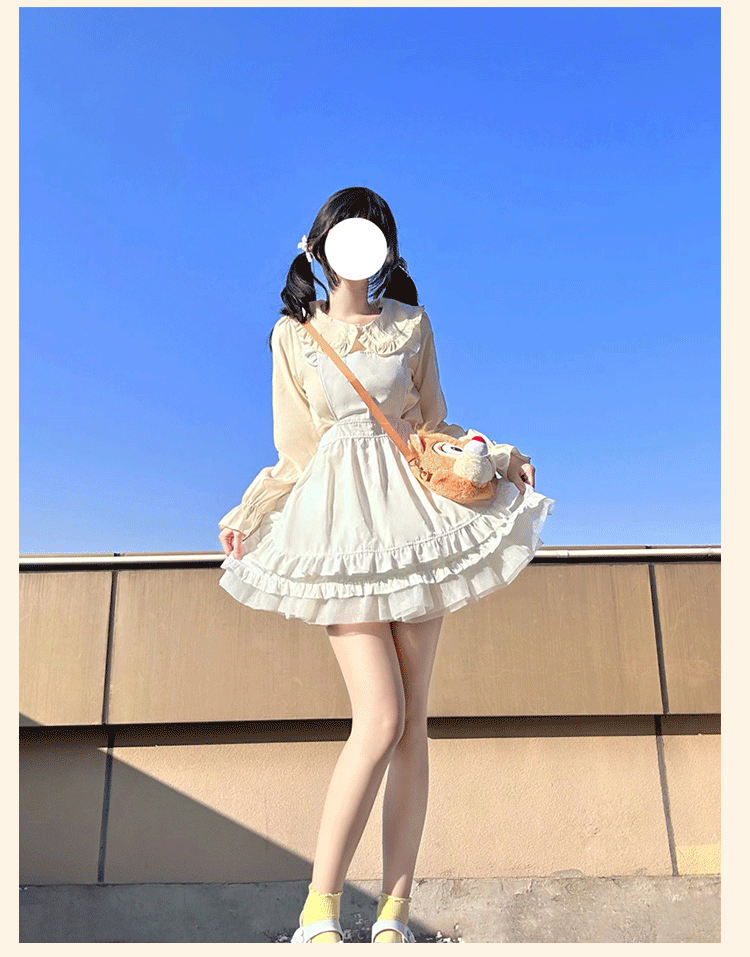 Niu Niu - Plus Size Lolita Shirt Long Sleeve - Doll Collar Blouse Innerwear