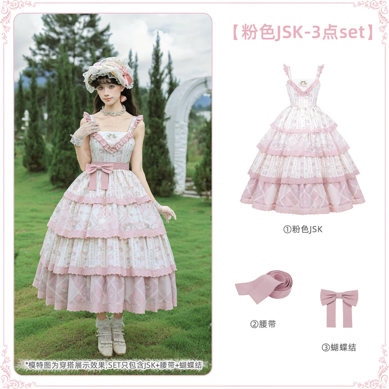 With PUJI - Letter and Poetry Sunflower Matters - Country Lolita JSK Embroidered Printed Lolita Dress detail view 15