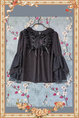 Witch's Apprentice - Gothic Lolita Split Type Black Suit M black blouse (One Size)
