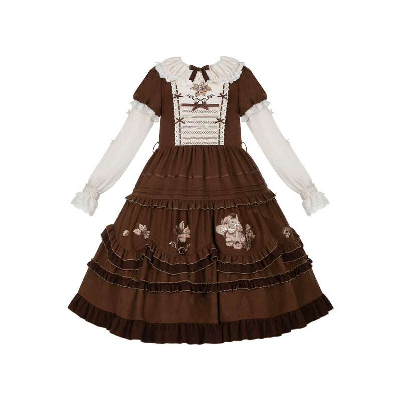 With PUJI - Whispers - Lolita OP Dress, Embroidery & Full Skirt detail view 9