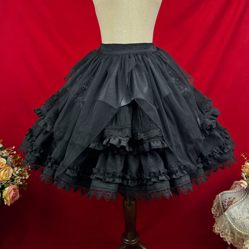 DMFS Lolita - Good and Evil Angel - Gothic Lolita SK Set, Retro Princess Sleeve Blouse