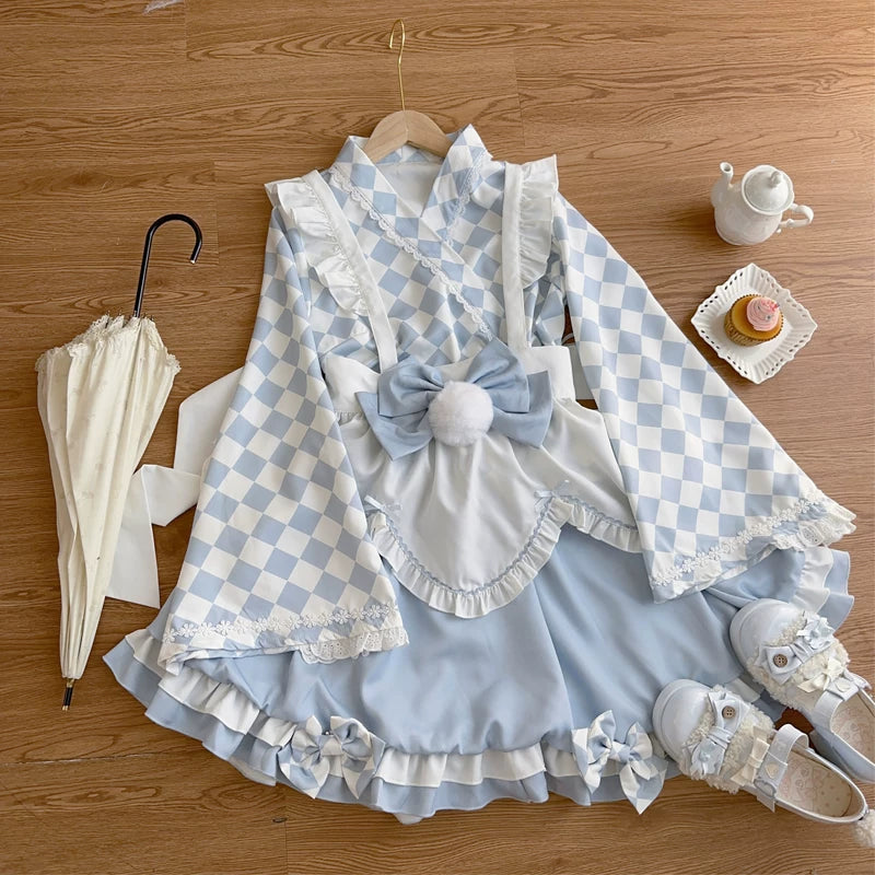 Lady Han milk pudding maid dress by Lolita Fetch, featuring a cute maid costume with detailed lace and bow accents.