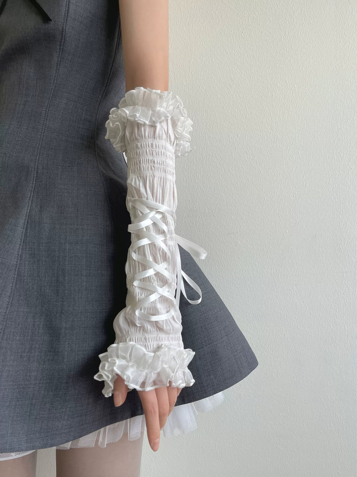 Sock Noble - Ballet Lace - Long Hand Sleeves with Ribbon Lacing
