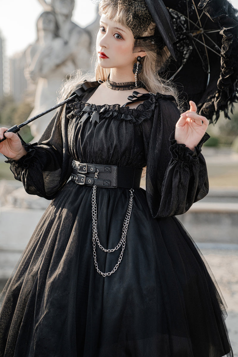Your Princess - Gothic Lolita High Waist Black Dress - OP Dress