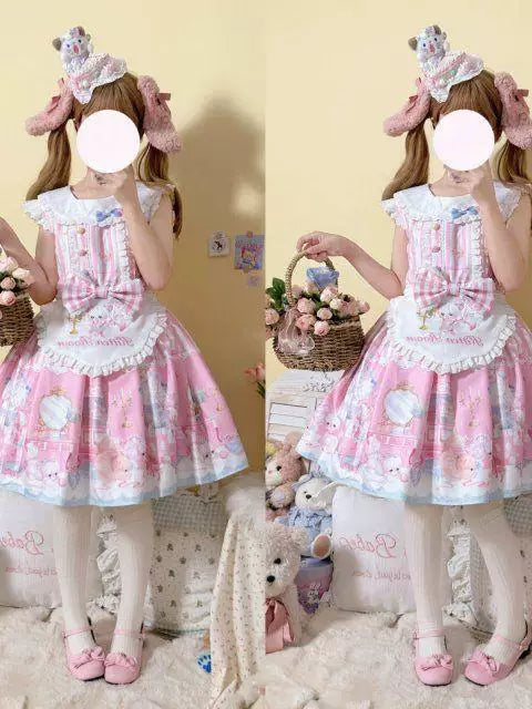 Sweetheart Dream Machine - Toy Room Print - Sleeveless OP Dress with Teddy-Bear Motifs