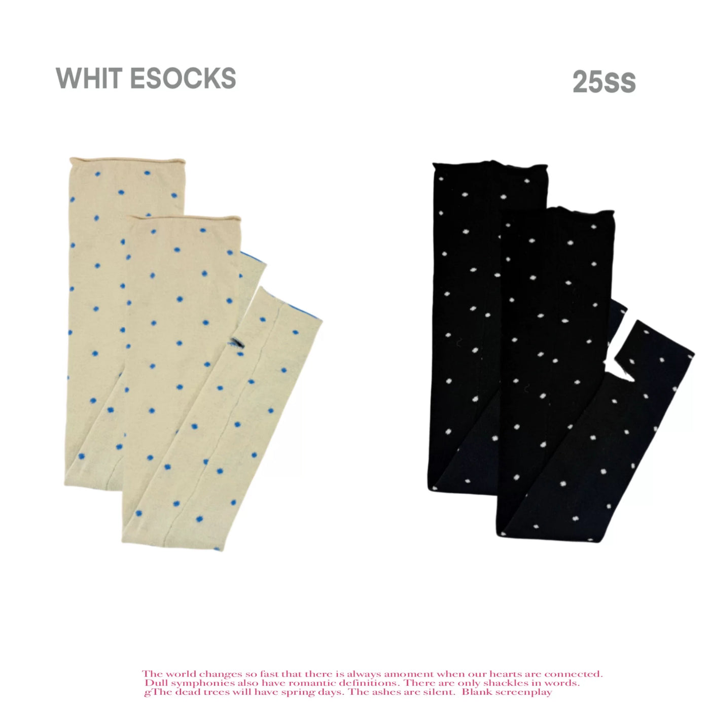 White Socks - Polka Dot Stirrup - Over-the-Knee Socks with Scattered Dots