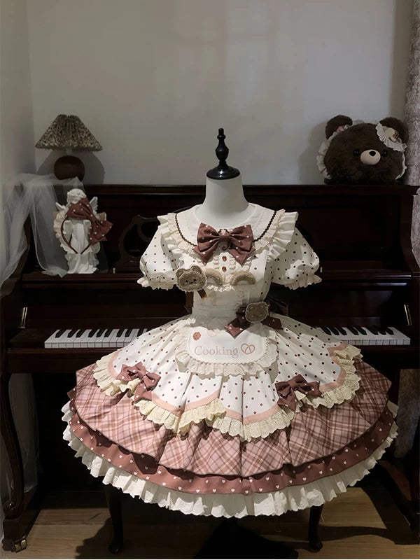 Creamy - Little Bear Cooking - OP Dress Set with Apron and Bow