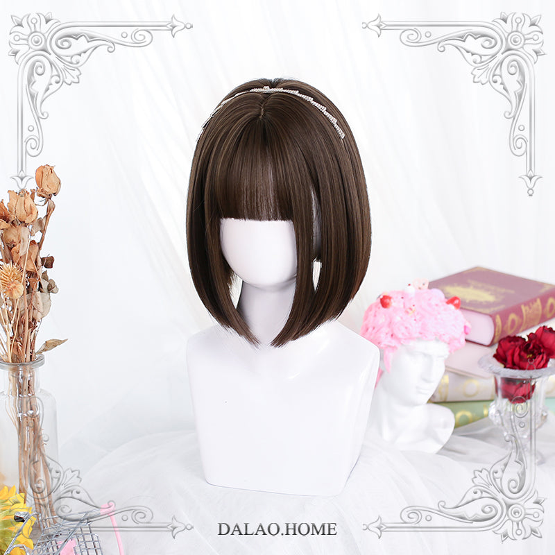 Dalao Home - Lolita 30cm Japanese BOBO JK Wig cold brown(7-20)