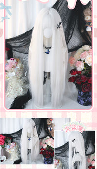 Dalao Home - Winter Sleep - moonlight white long straight wig - Winter Sleep Moonlight White