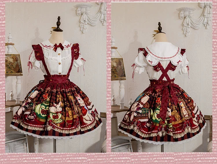 OCELOT - Crown Bear - Kawaii Lolita SK Daily Chiffon Skirt