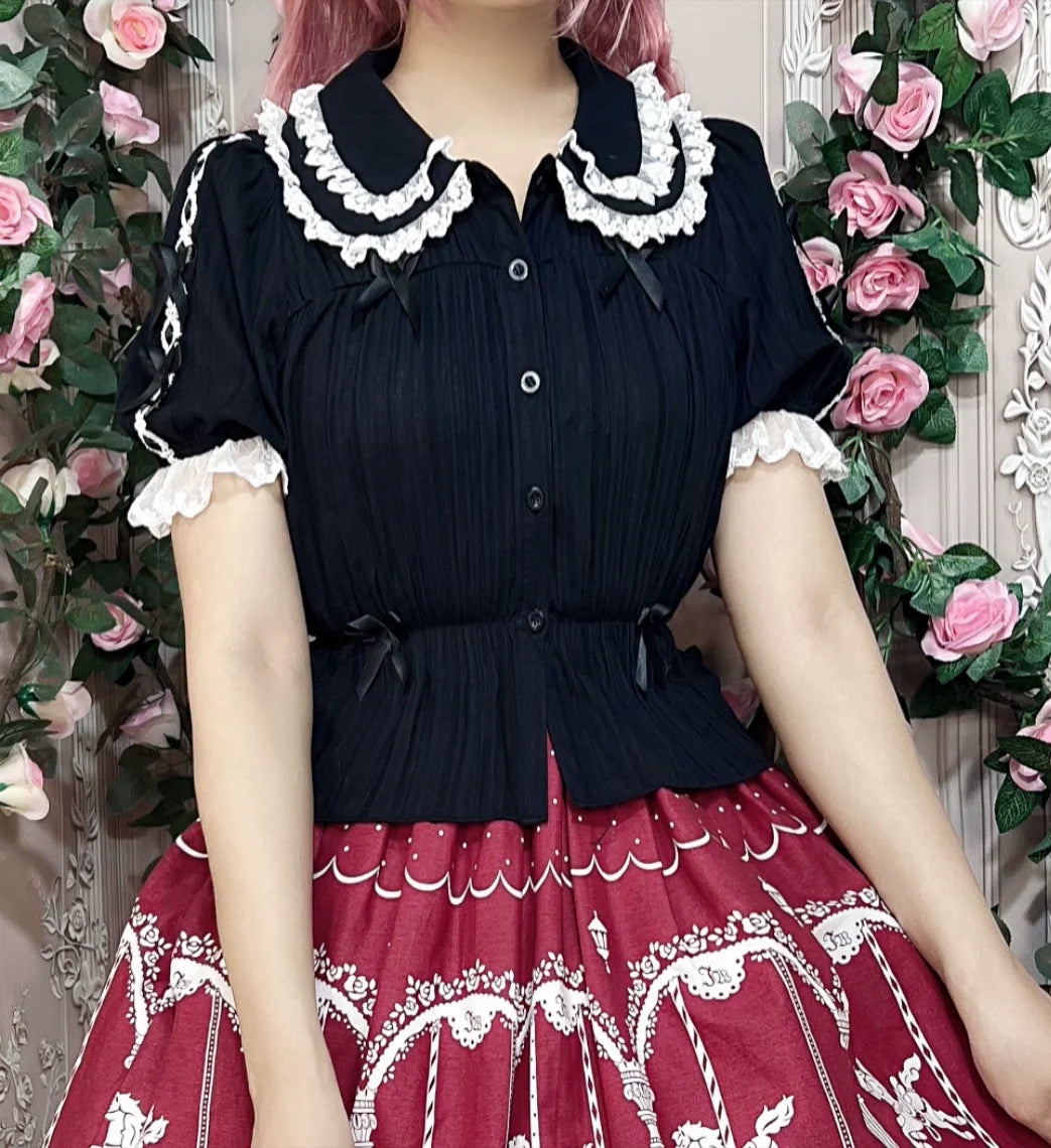 DMFS Lolita - Sweet Lolita Shirt Doll Collar - Blouse High-waisted Innerwear