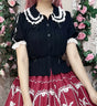 S / Black and white lace short sleeve