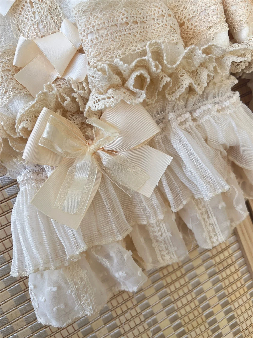 Ilovexiaolu - Coral Fleece & Cotton Styles - Lolita Bloomers with Ruffled Leg Openings and Bows - product detail 8
