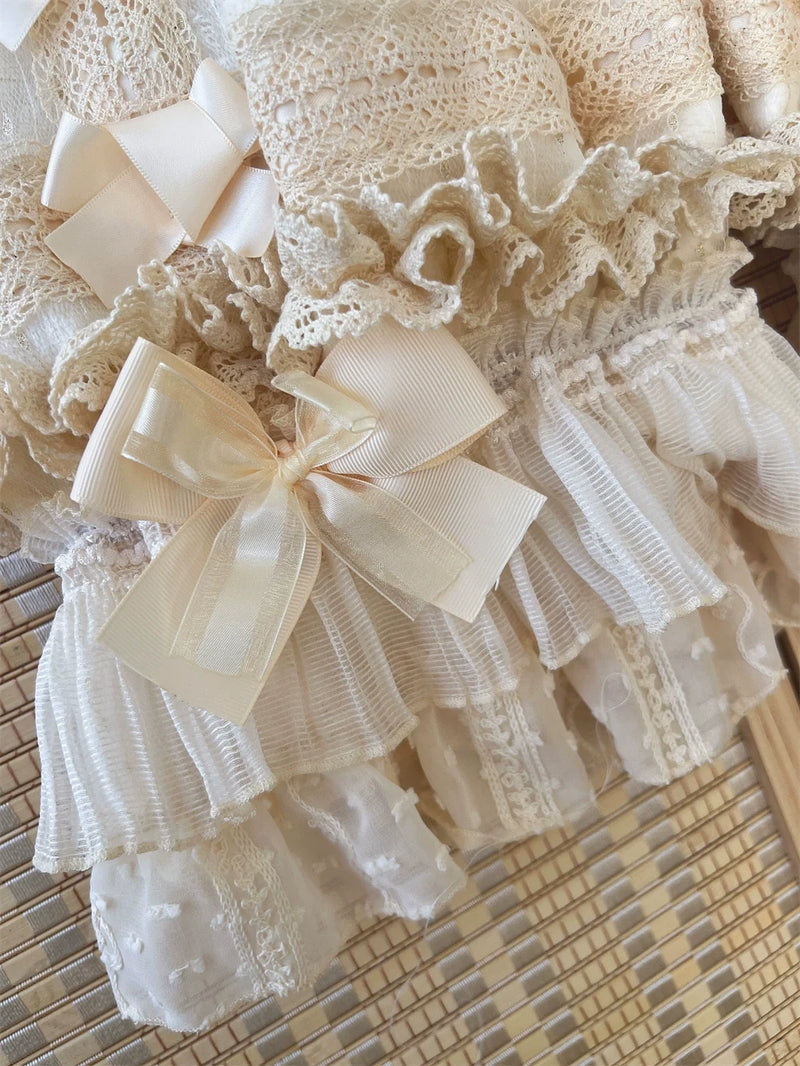 Ilovexiaolu - Coral Fleece & Cotton Styles - Lolita Bloomers with Ruffled Leg Openings and Bows - product detail 8