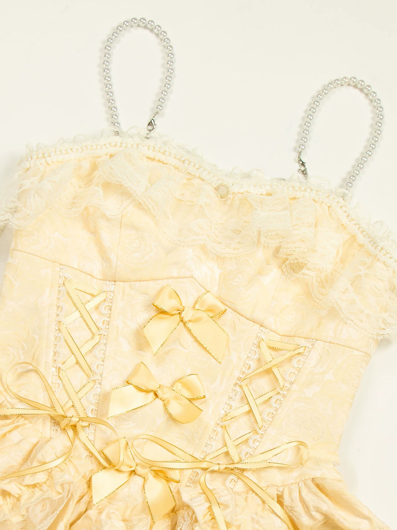 With PUJI - Cissy's Pilgrimage - Lolita Outfit Set, Boned Bodice Detail detail view 4