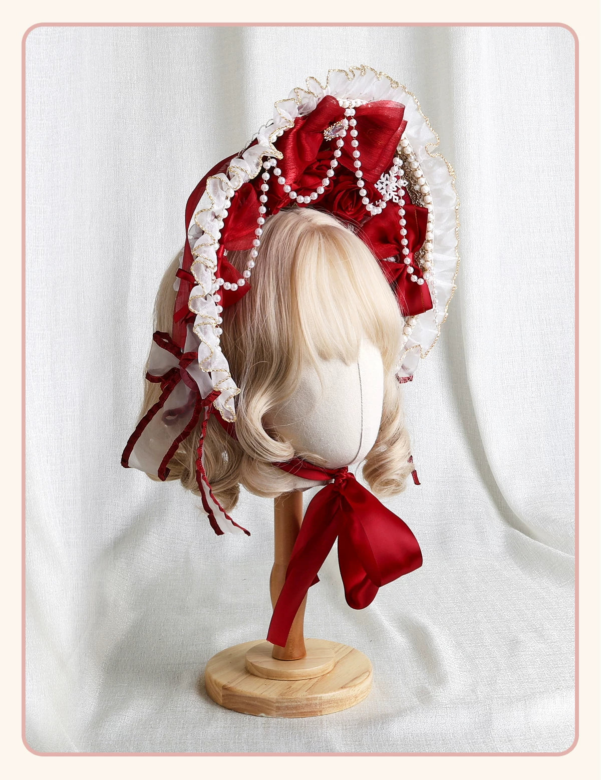 Stardust Rose - Rose Bow Collection - Headwear with red rose motifs