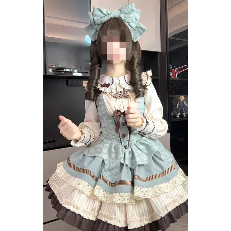 Creamy - Mint Chocolate - JSK Set with Long-Sleeve Shirt, Waist Bow and KC Headpiece