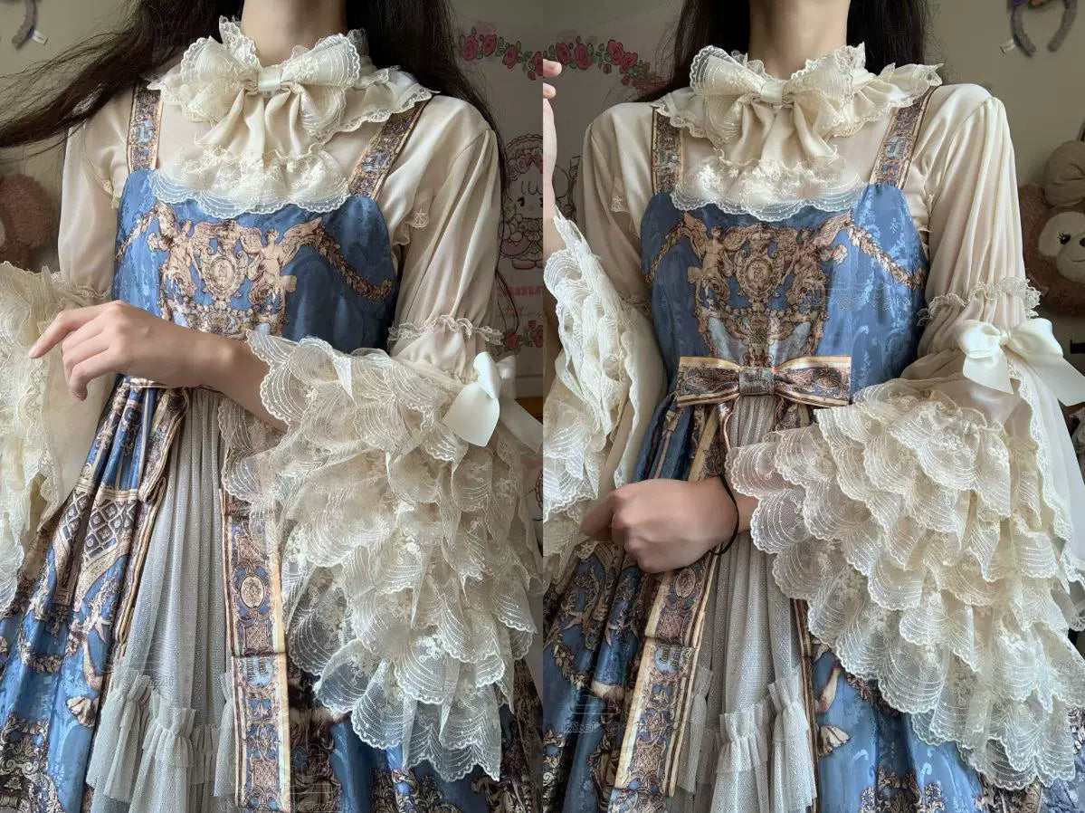 Sweetheart Dream Machine - Hime Sleeve - Chiffon Blouse with Lace Trim