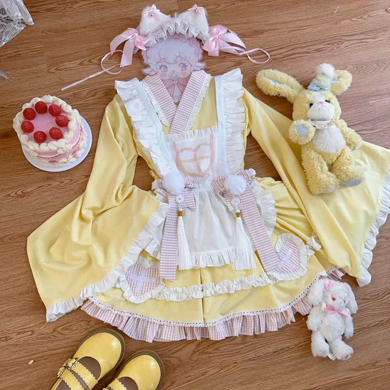 Lady Han Sweet Nurse Cat maid dress by Lolita Fetch, featuring a cute nurse cat design with a pink and white maid outfit.