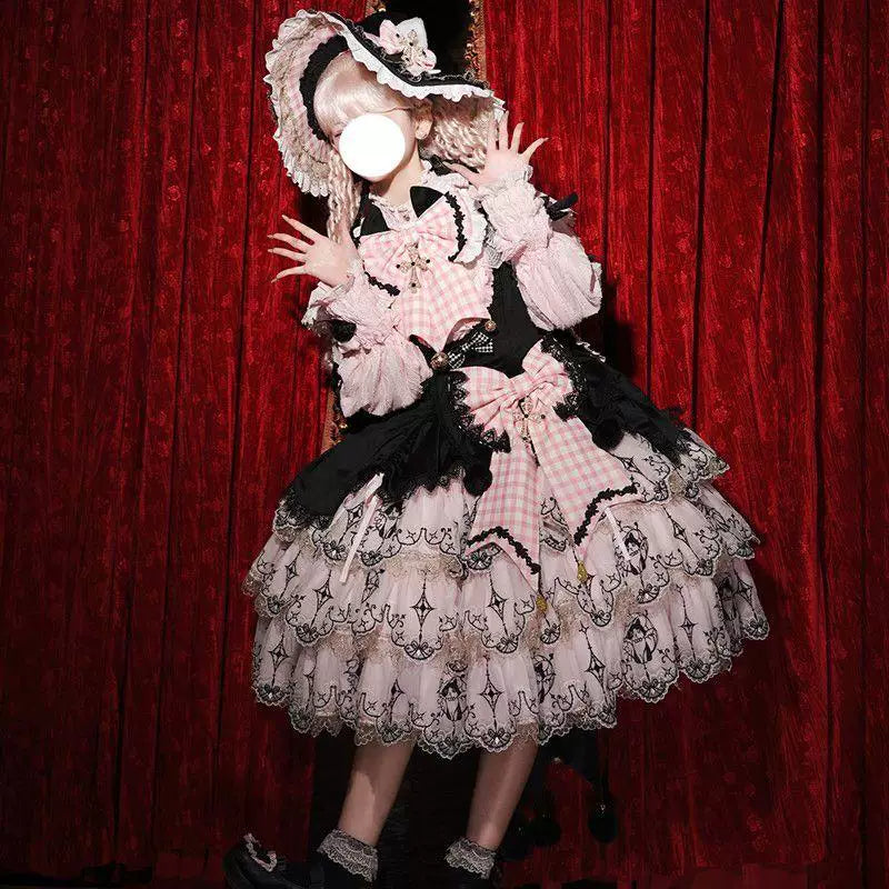 Sweetheart Dream Machine - Witch's Inner Layer - Pink Stand-Collar Lolita Inner Layer with Ruffle Trim