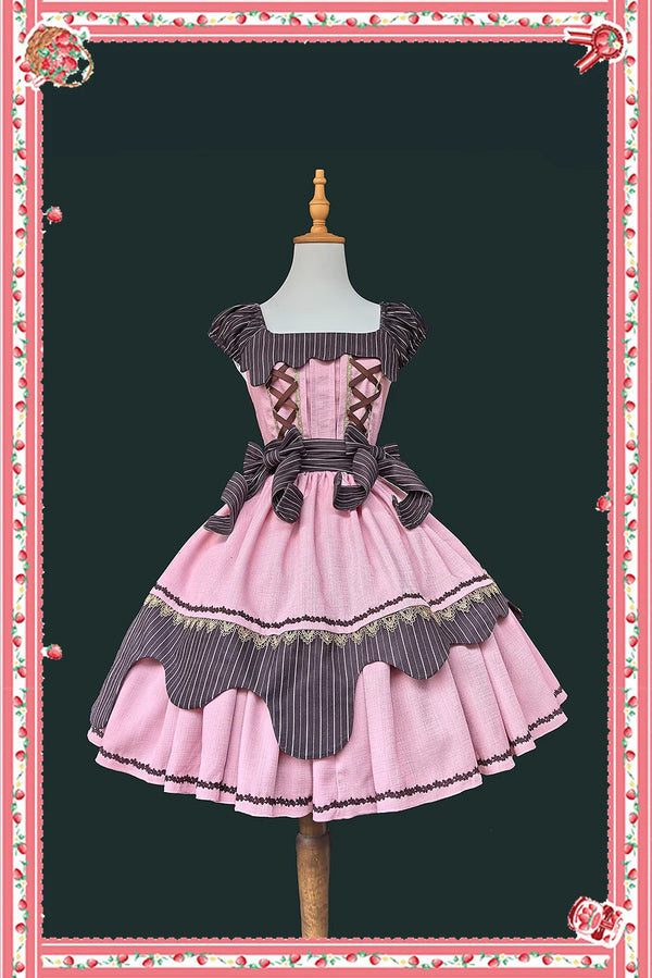 Infanta - Berry & Mint Chocolate - Striped Lolita OP