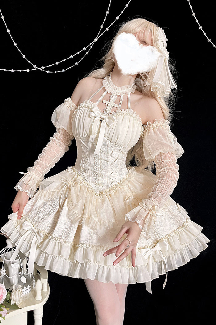Alice Girl - Cross Maiden - Gothic Lolita Cuffs Puff Arm Sleeves