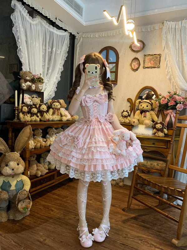 YoYo - Sea Salt Guava - Sweet Lolita summer jumper skirt with corset