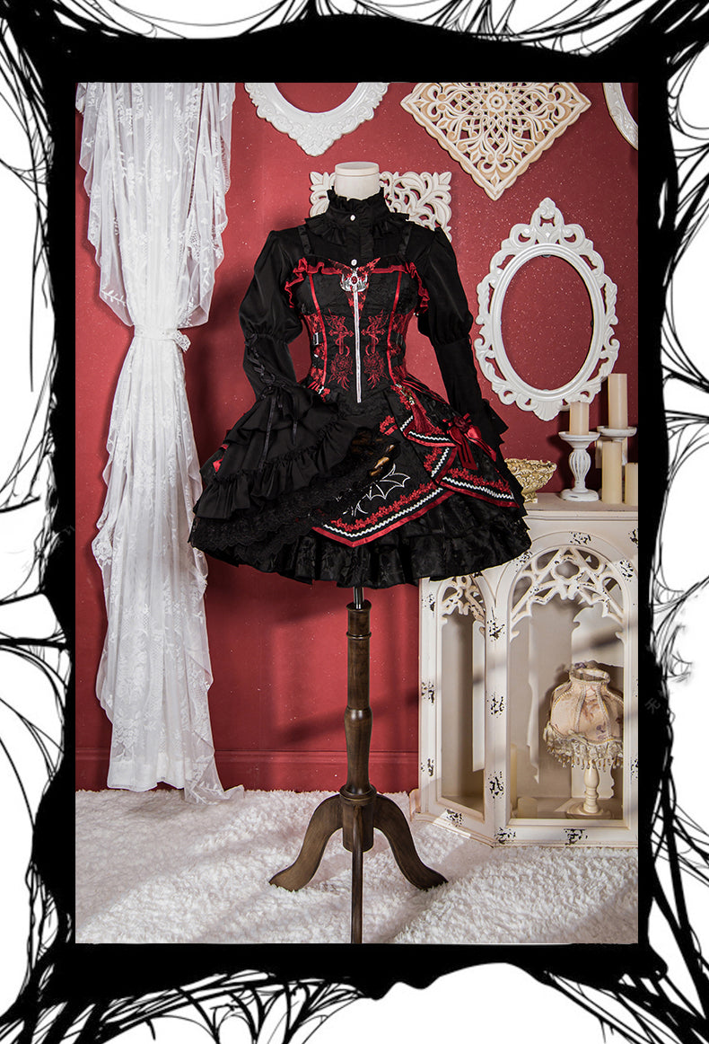 OCELOT - Gothic Lolita Halloween Blouse - Bat Inspired Innerwear
