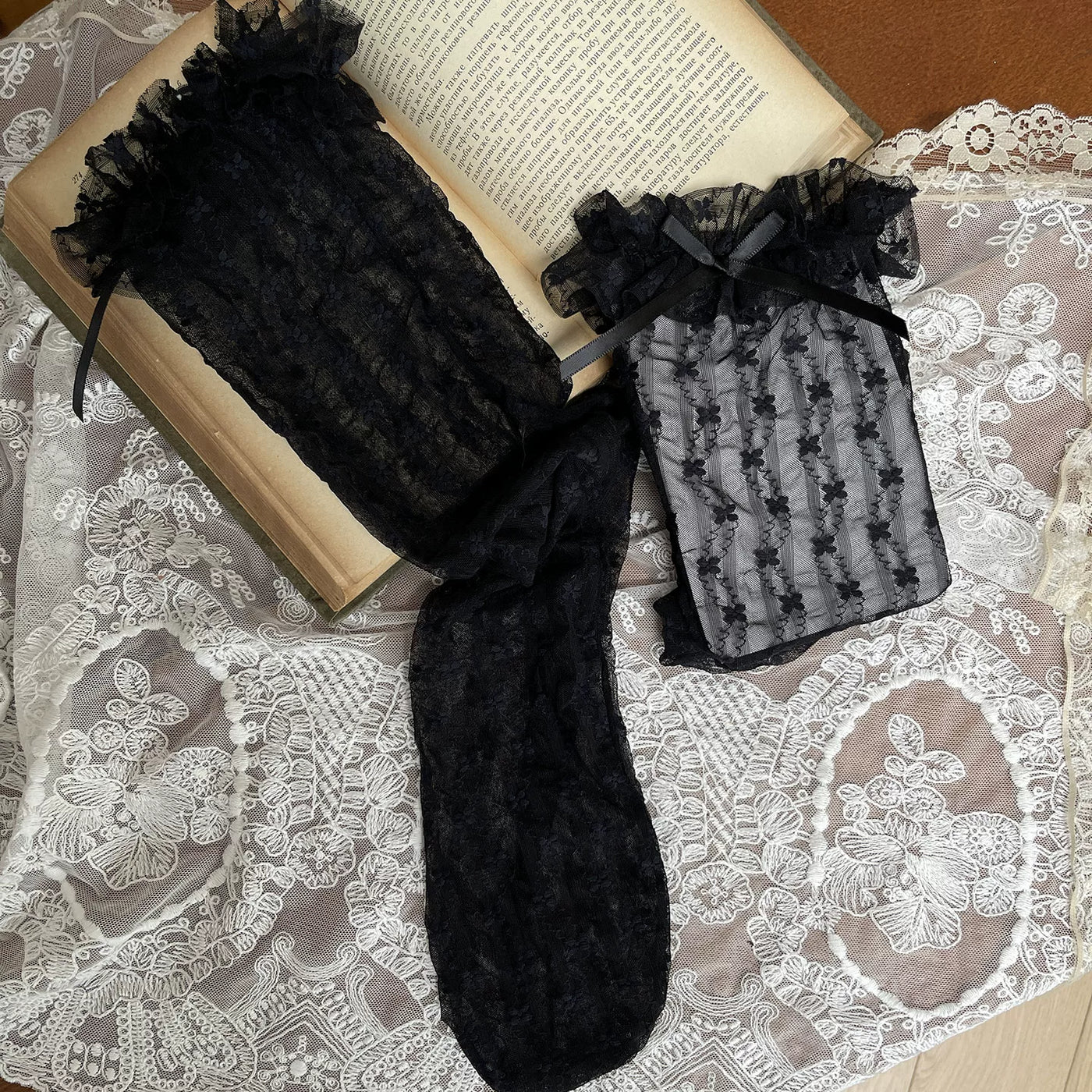 Sock Noble - Layering Lace - Tights, Fabric Socks, Crystal Socks & Leg Ring Options with Lace Details
