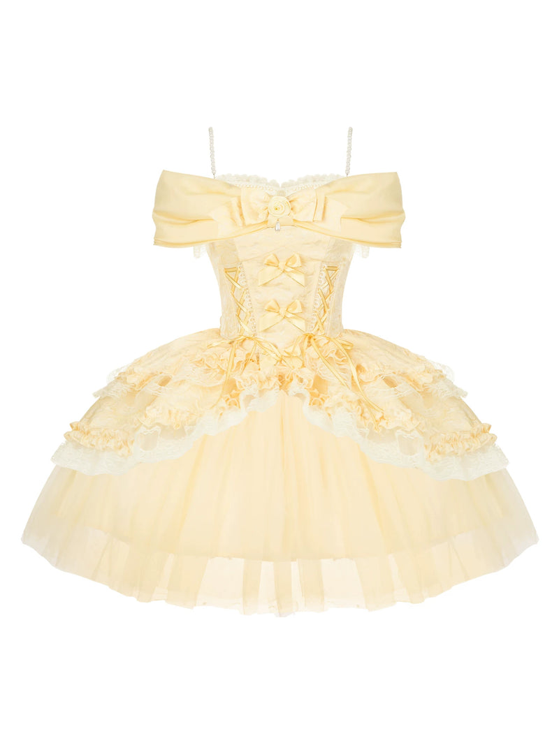 With PUJI - Cissy's Pilgrimage - Lolita Outfit Set, Boned Bodice Detail detail view 5