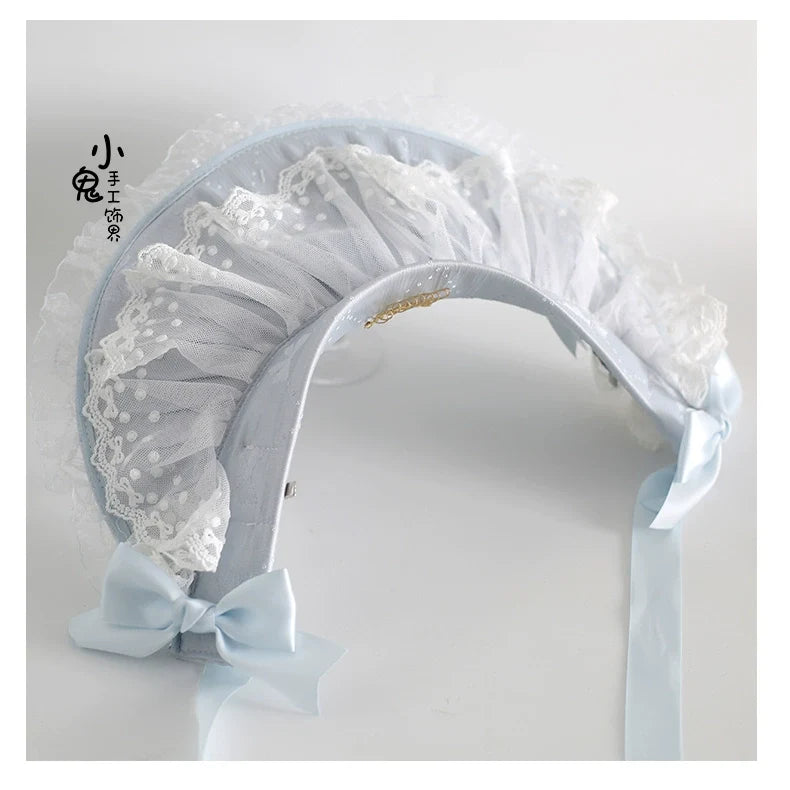 Xiaogui - Blue Sweet Lolita Lace Hair - Accessory Headwear