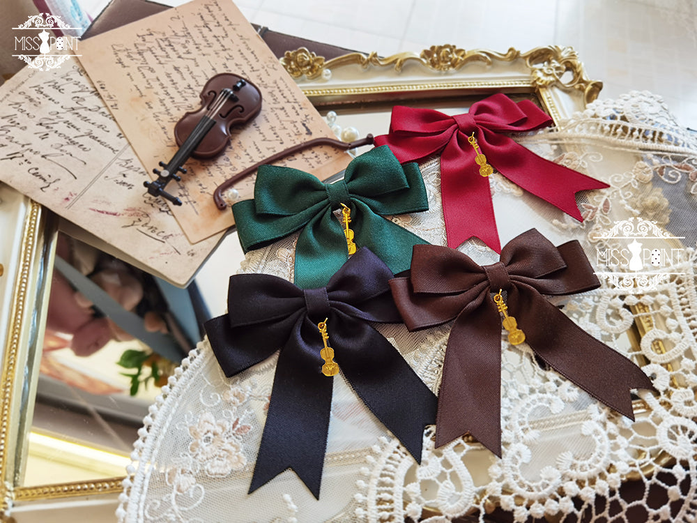 Golden Movement - Lolita Accessory Brooch Bow Tie KC Red Butterfly Bow Brooch