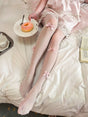 White socks, pink bow / One Size