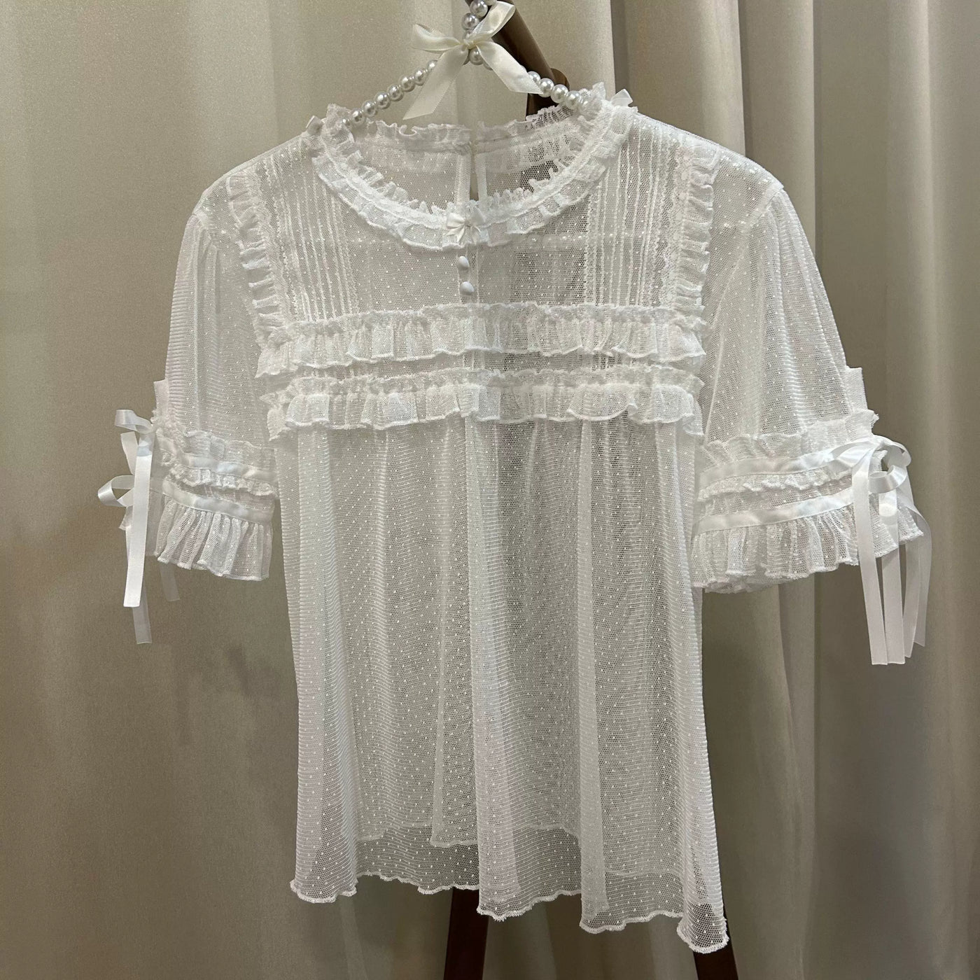 Sweetheart Dream Machine - Glass Candy Paper - Sheer inner top with ruffle trim and short- or long-sleeve options