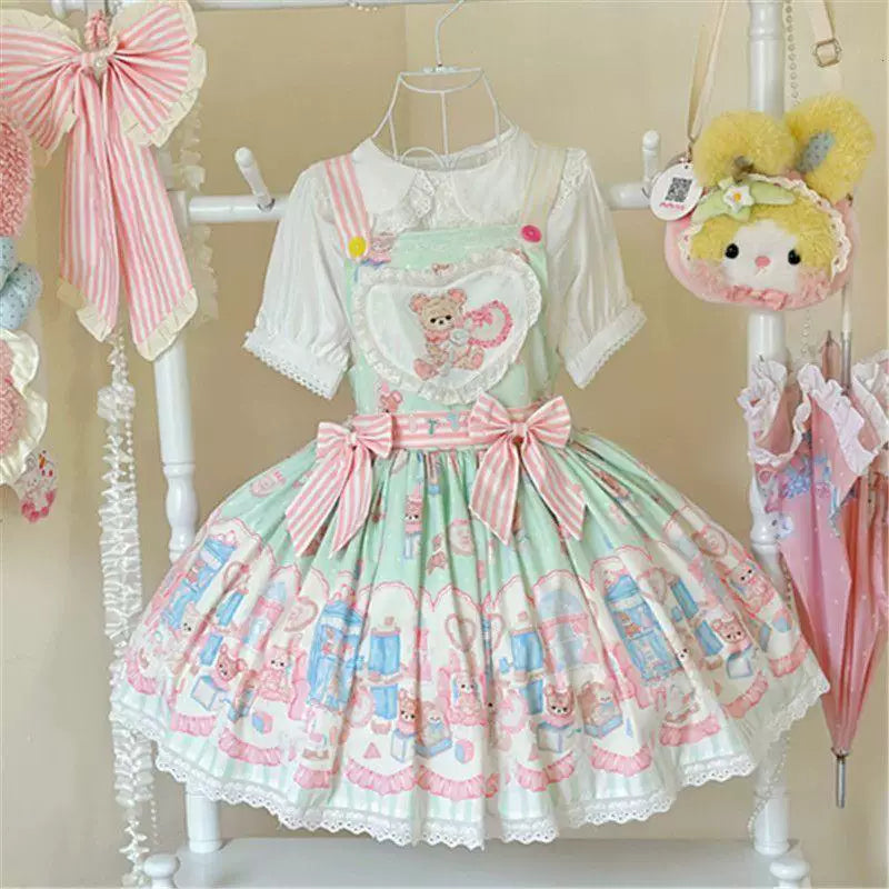 Sweetheart Dream Machine - Bear Toy House - Bear-Print JSK Dress