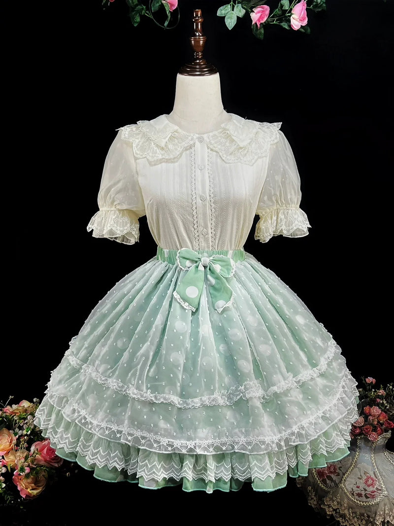 DMFS Lolita - DMFS - Sweet Lolita Shirt Cotton Lolita Blouse Doll Collar