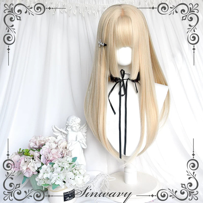 Cream-beige blunt princess-cut Lolita wig - view 8