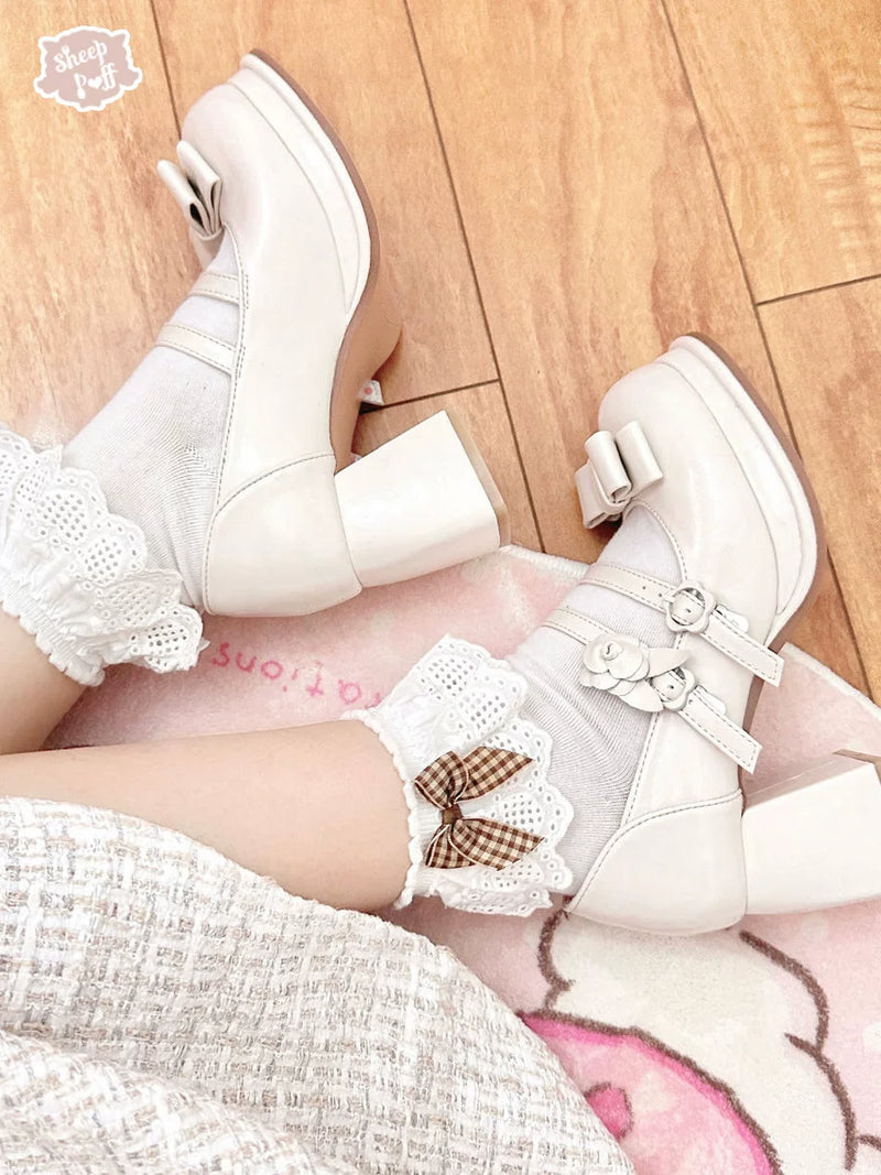 sheeppuff Camellia Tea Lolita Shoes