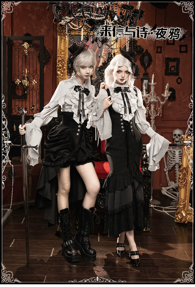 With PUJI - Night Raven - Gothic Lolita JSK Dress detail view 6