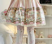 roji roji - Dream Horse - Carousel-Print Tights with Bow and Star Motifs - Pink / One size, height 150–175