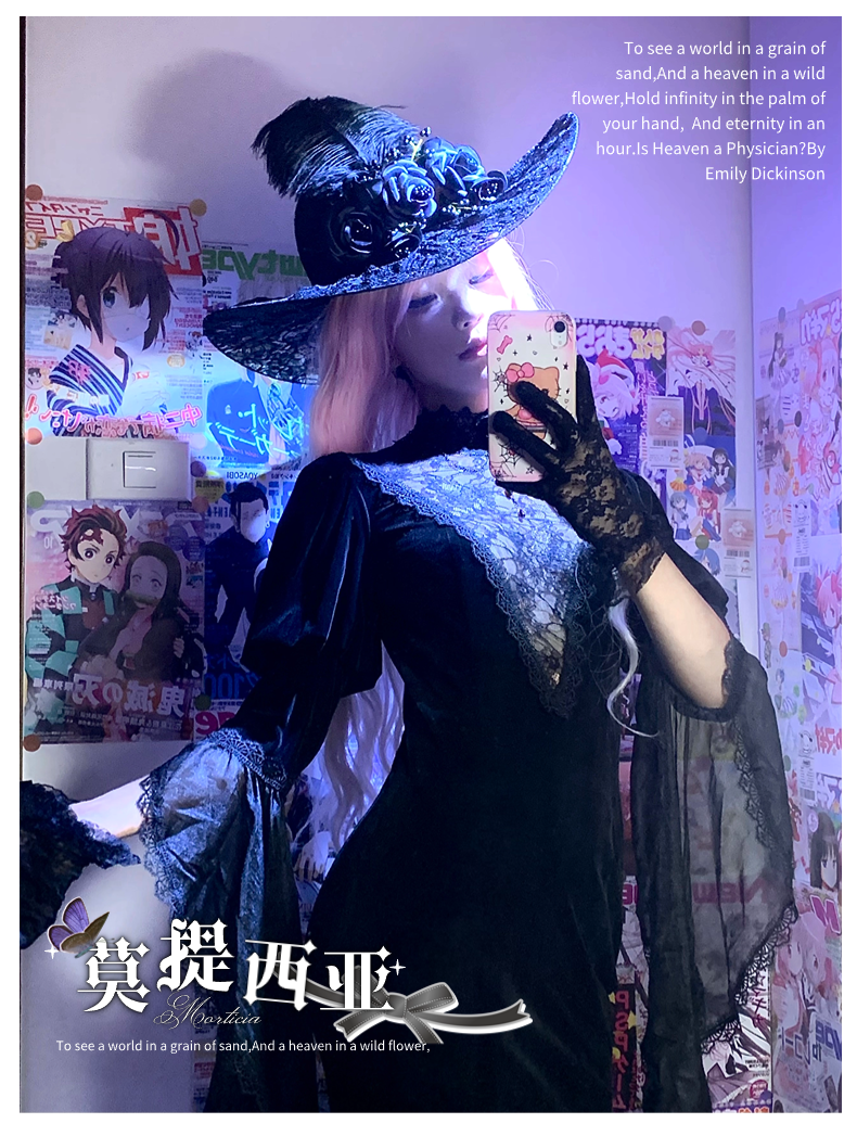 Shipping within three days Spot page Morticia Gothic Diablo Original Lolita fishtail skirt