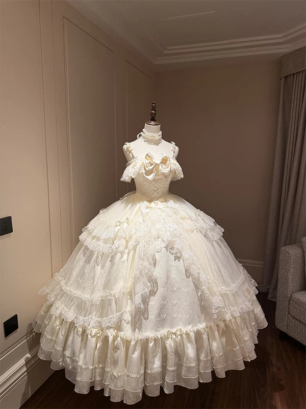 Flora Muse - Off-Shoulder Lolita Ballgown - Champagne formal lolita
