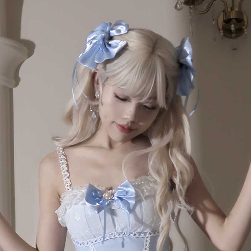 Daydream Whispers - Blue-and-White Porcelain - Lolita Fashion collection with layered translucent panels