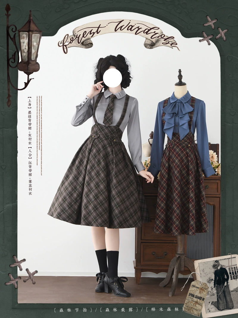 Forest Wardrobe - Forest Rhythm - Checked Suspender Skirt - 3
