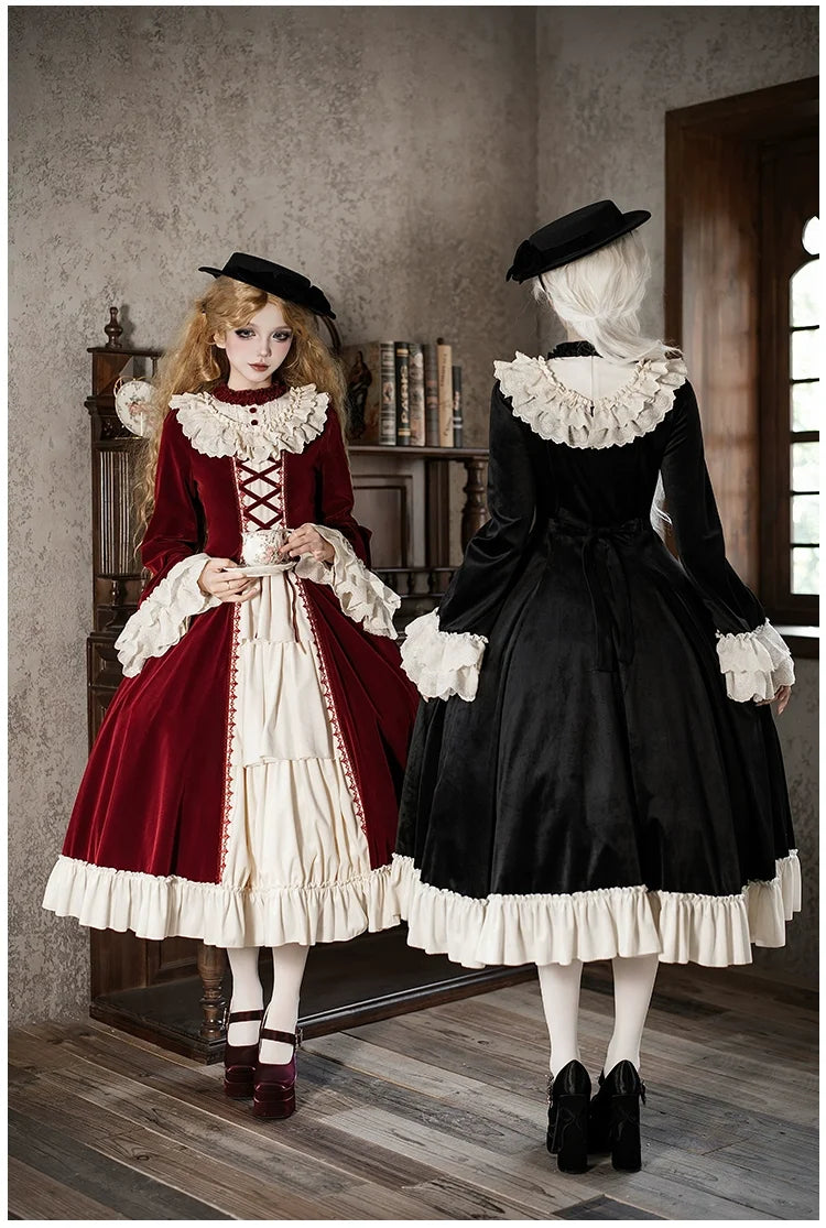 With PUJI - The Nutcracker - Winter Classic Lolita OP Dress, Front Opening