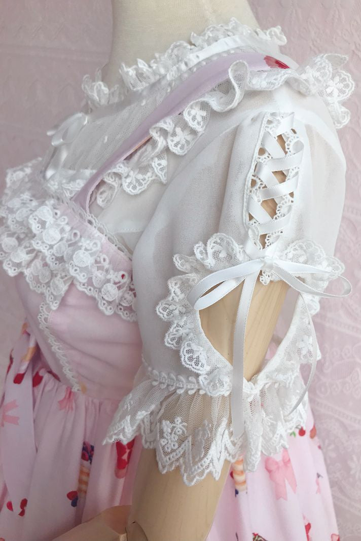 Yilia - Sweet Lolita Puff Sleeve Short - Sleeve Blouse Innerwear